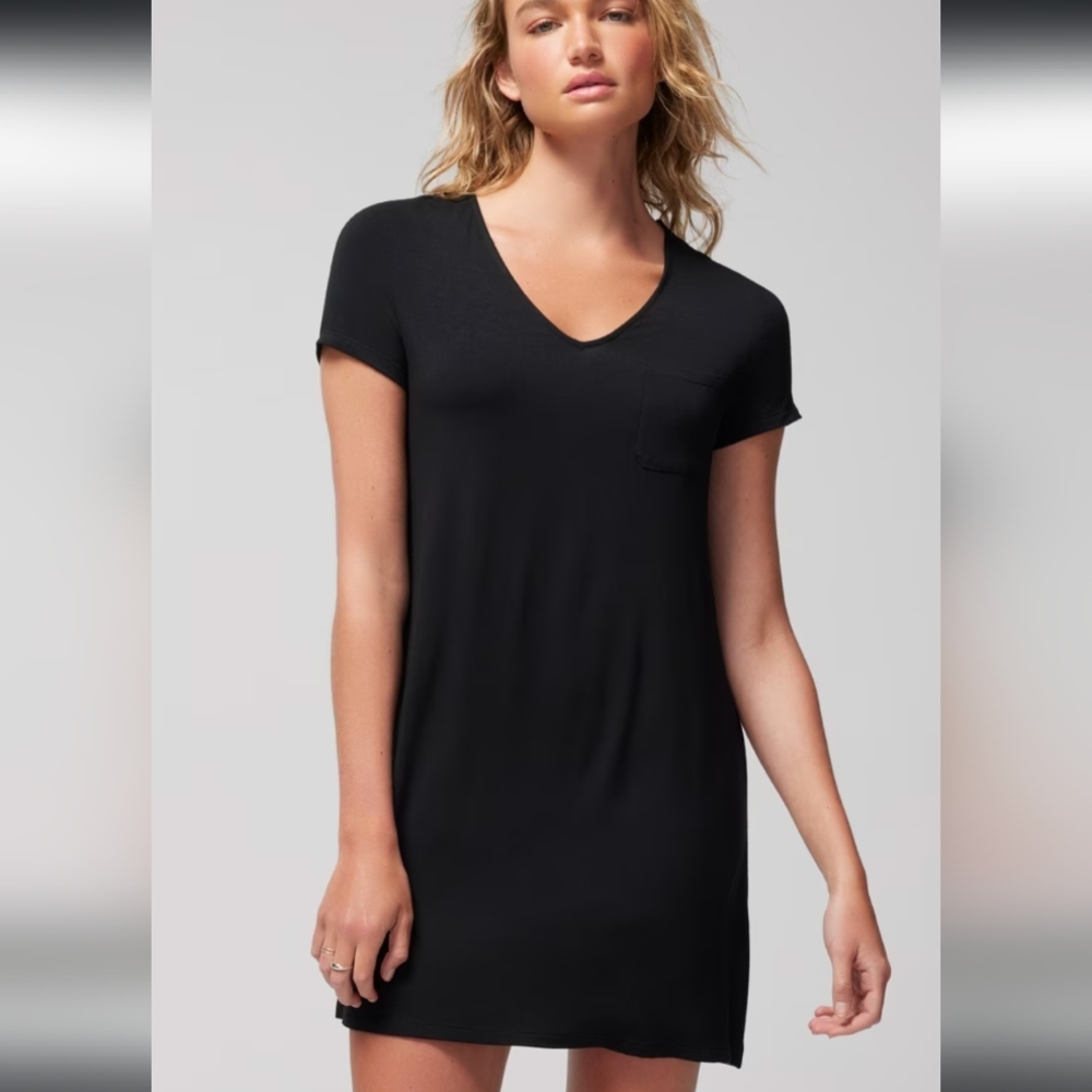 NWT Soma Cool Nights Short Sleeve Sleep Shirt - Black Size XXL